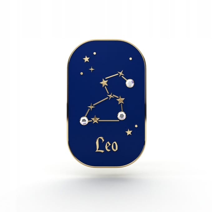 Pinets Horoscope - Dames Broche - Leo - 14K Goud - Cyrkonien
