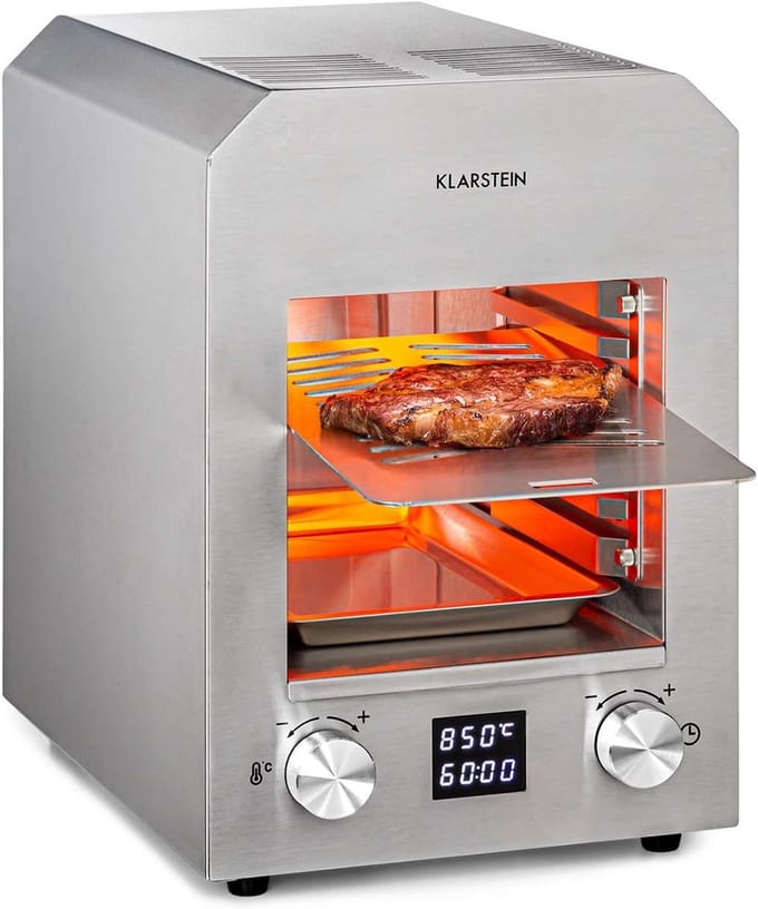 Hoge Temperatuur Contactgrill Indoor - 2200W Infrarood Grill met LED Display & Timer