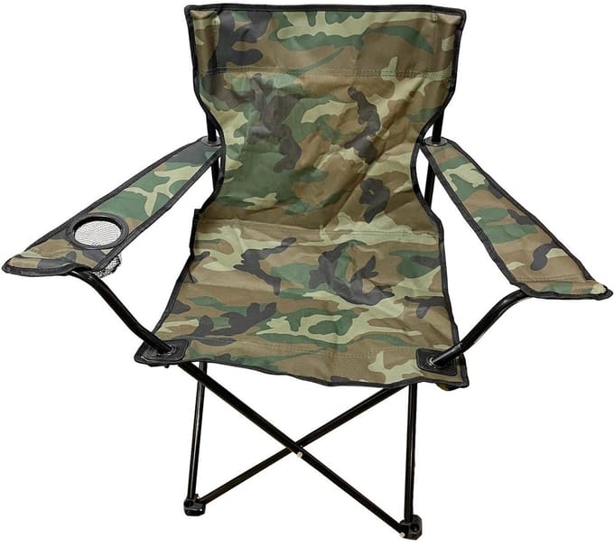 Benson Campingstoel - camouflage - opvouwbaar - 50 x 80 cm - lichtgewicht - max 100 kg - inklapbare stoel