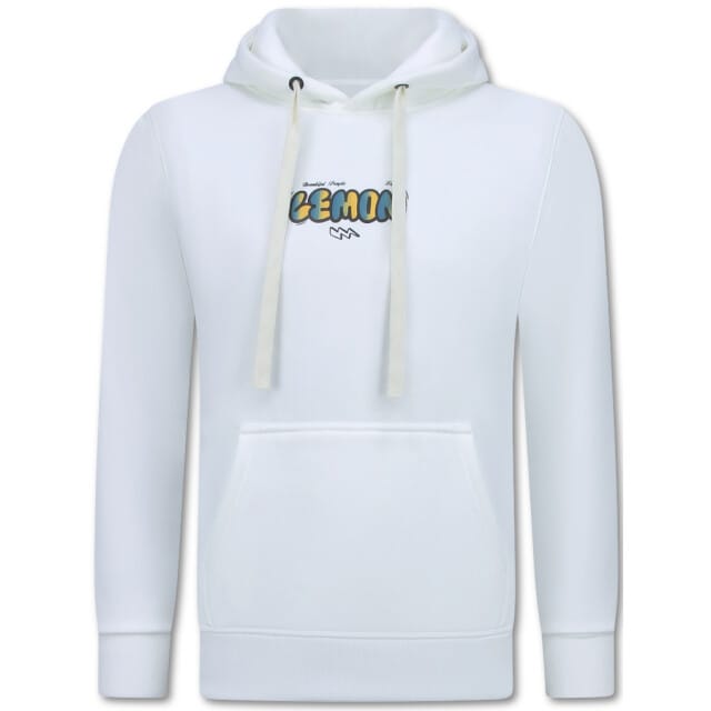 Oversized Hoodie Heren met Capuchon - Lemon Rock - Dik Geweven - 5793 - Wit