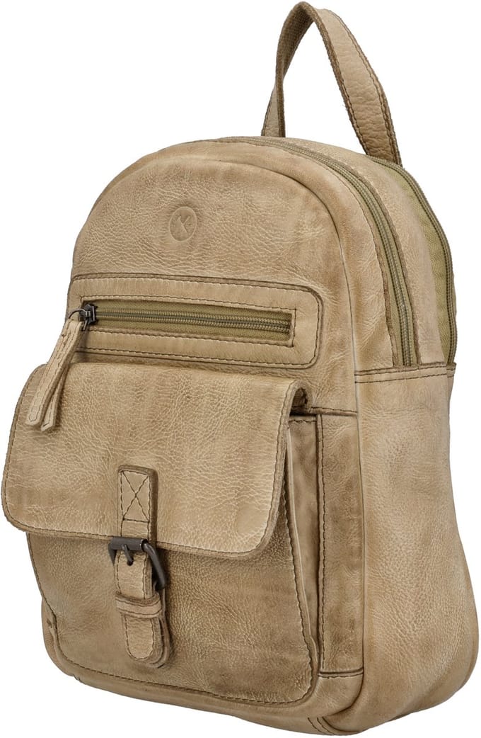 Hide & Stitches Paint Rock Rugzak - 100% Leer - Zand
