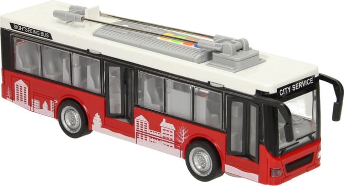 Speelgoed-stadsbus met geluid - Rood