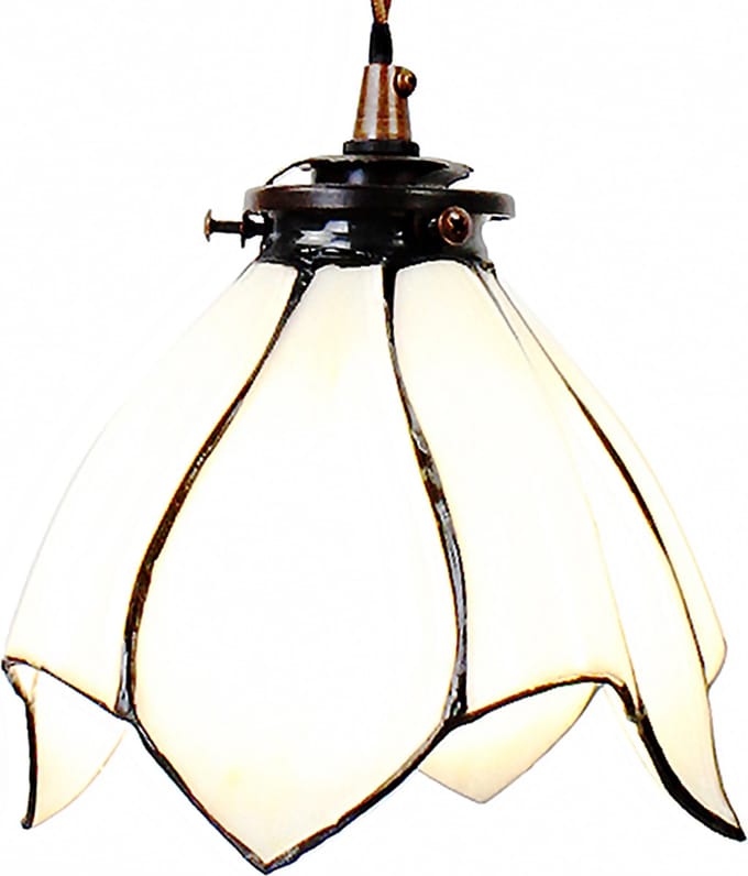 Lumilamp Hanglamp Tiffany Ø 18x115 cm Wit Bruin Glas