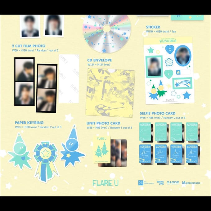 FLARE U – 1e Mini Album YOUTH ERROR (Dagboek Ver.) 1pcs white