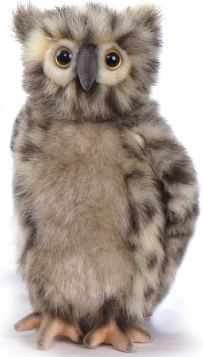 Hansa Knuffel Uil - bruin - pluche - 25 cm - staand - Ransuil
