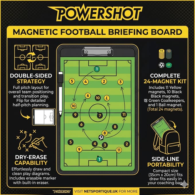 Magnetisch tactisch voetbalbord - 35x20 cm