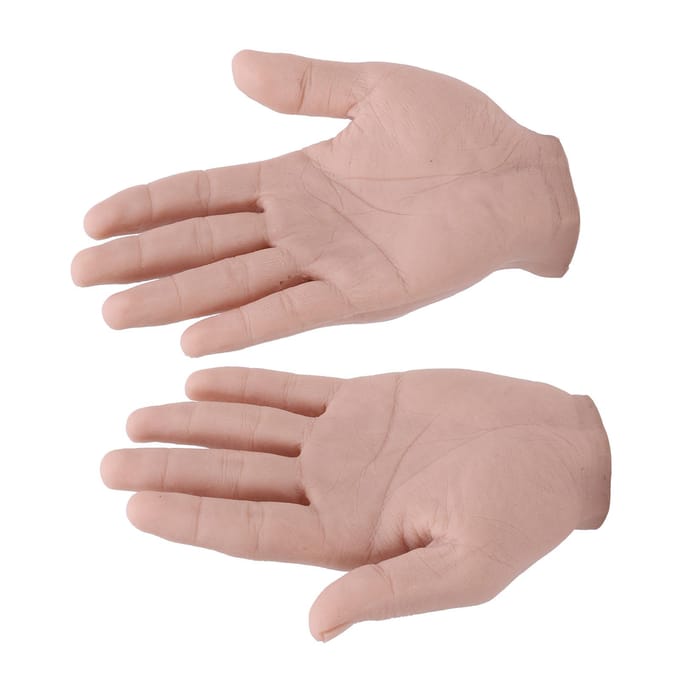 1 Paar Realistisch Siliconen Mannelijk Handmodel Zacht Flexibel Herbruikbaar Mannelijk Mannequin Handmodel voor brown