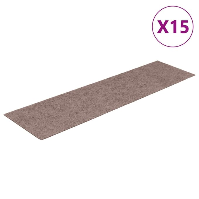 vidaXL - Trapmatten - zelfklevend - 15 - stuks - 76x20 - cm - lichtbruin - rechthoekig