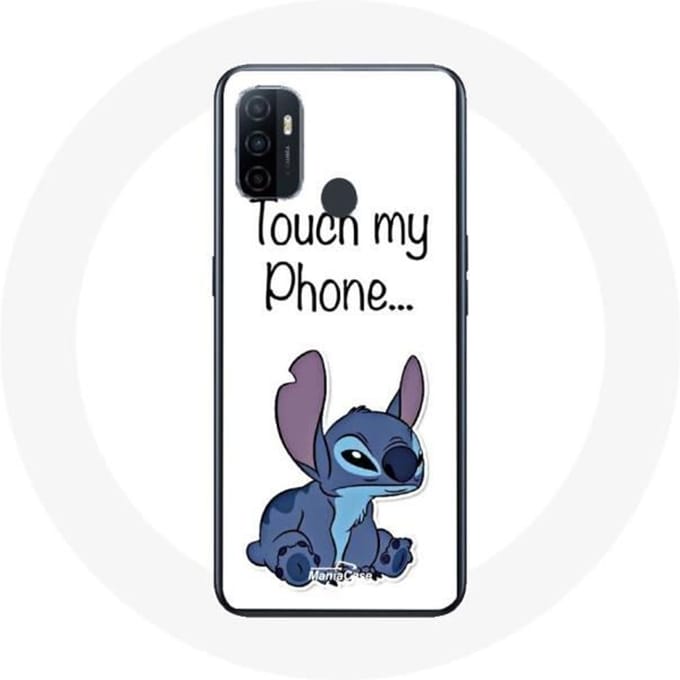 Oppo A53 hoesje Lilo en Stitch schattige witte achtergrond