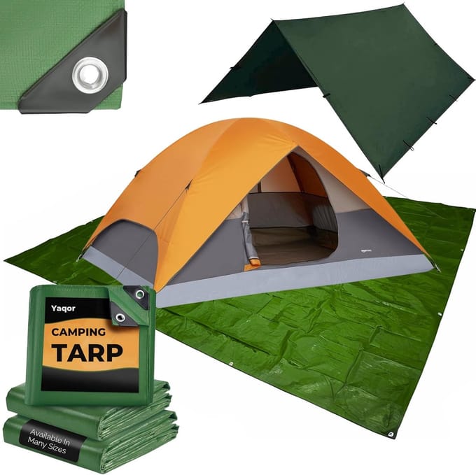 Campinggrondzeil - Waterdicht dekzeil - Buitenbescherming - Robuuste constructie - 3x5.5m - Groen