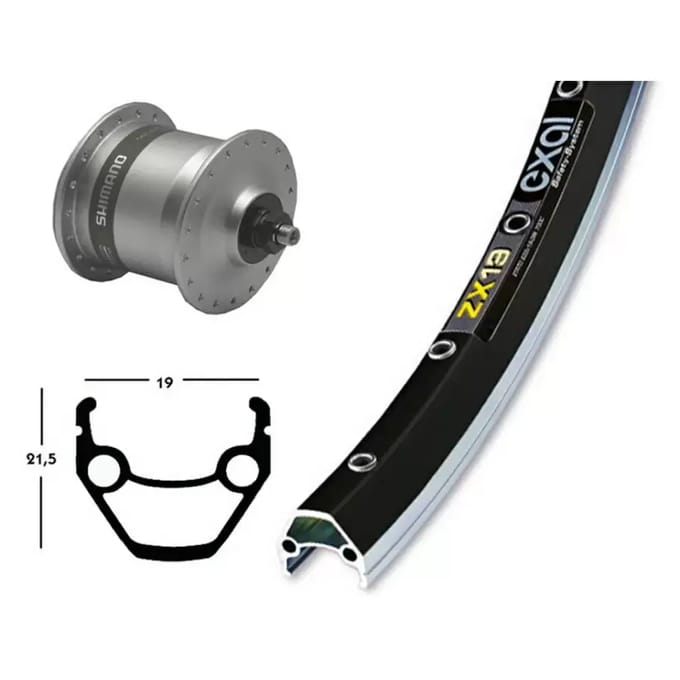 Voorwiel Exal Ridewill Dyn. Br Shim.Dh3N31 36 Tr.
