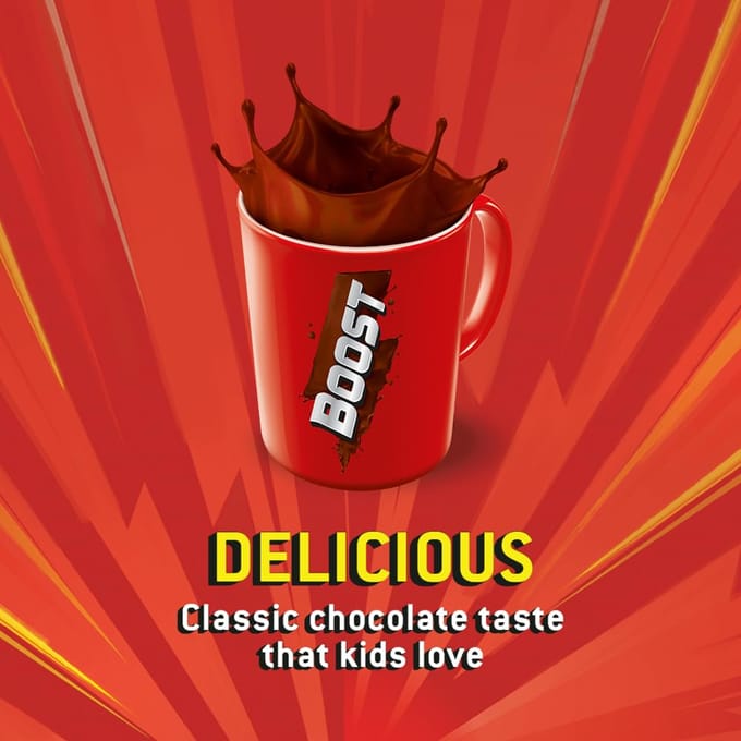 Boisson Nutritionnelle Boost Chocolat Recharge 500 g | Boisson Énergétique à Base de Malt avec Vitamines & Minéraux