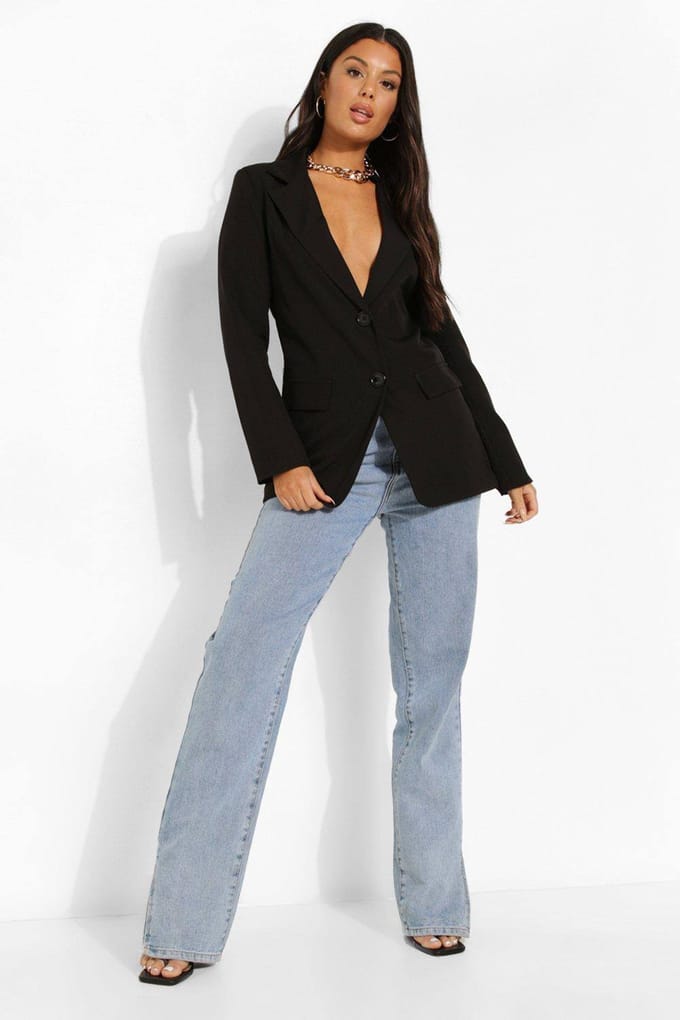 boohoo Dames Getailleerde Maatwerk Blazer | Zwart | Maat: 42