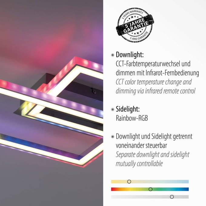 JUST LIGHT. GmbH LED plafondlamp Felix60, 121 cm x 29,5 cm