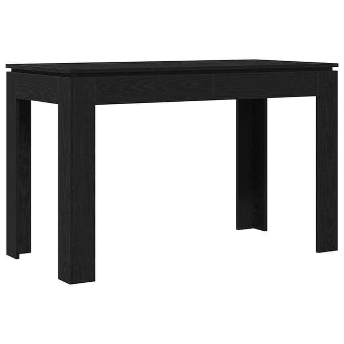 vidaXL Eettafel Zwart Eiken 120x60x76 cm Bewerkt Hout