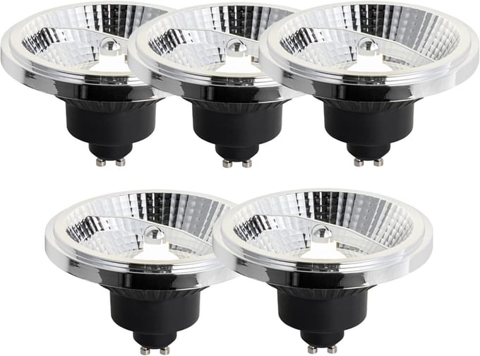 LUEDD Set van 5 GU10 dimbare LED lamp 111mm 10,5W 770 lm 4000K