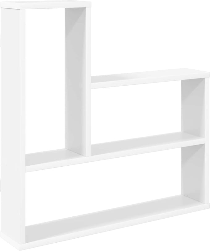 vidaXL - Wandplank - Wit - 60 - x - 11 - x - 60 - cm - Bewerkt - hout