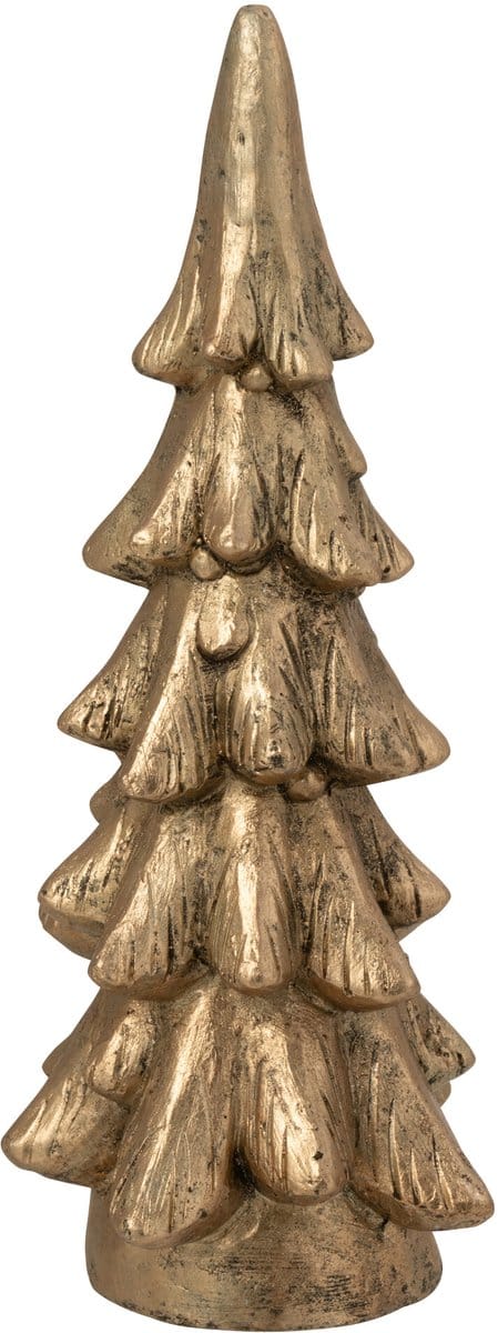 J-Line decoratie Kerstboom - magnesium - goud - small
