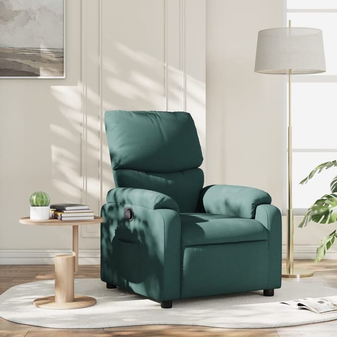 vidaXL - Fauteuil - verstelbaar - stof - donkergroen