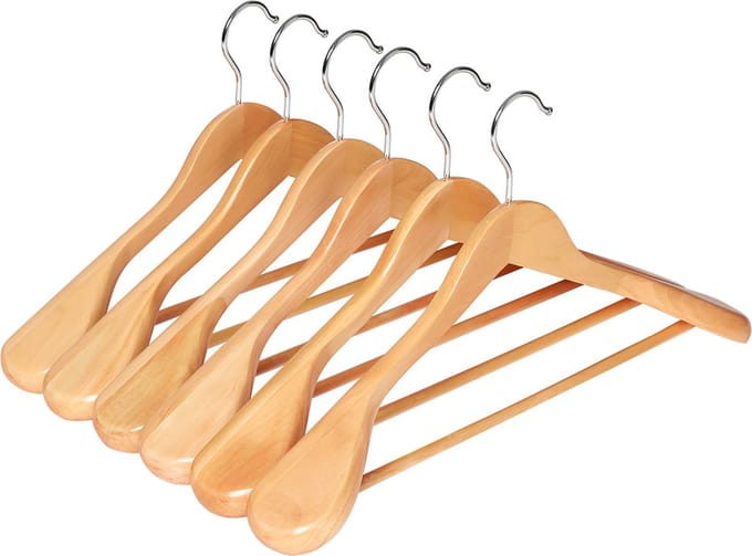 Hoppa! Kleerhangers, 6 st, Hout, Bruin
