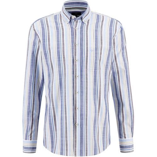 Fynch-Hatton Overhemd Supersoft Cotton Summer Bold Stripes Button Down Midnight / male