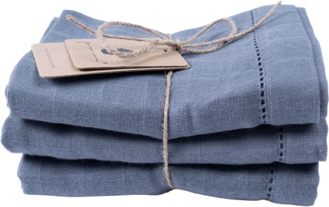 Pine Cone Edith Hydrofiele Doeken - 3 Stuks - 70 x 70 cm - Blueberry