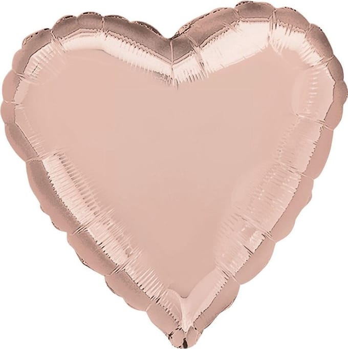 Standaard "Rose Gold Hart" Folie Ballon, 43cm