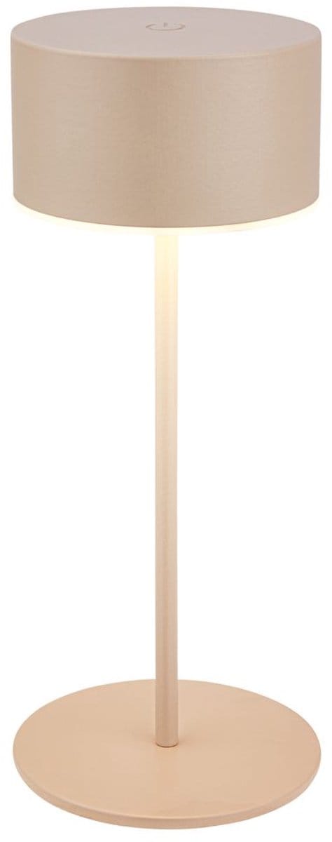 BRILONER Kira - Oplaadbare Tafellamp - dimbaar - beige - Ø7.5 x 19cm