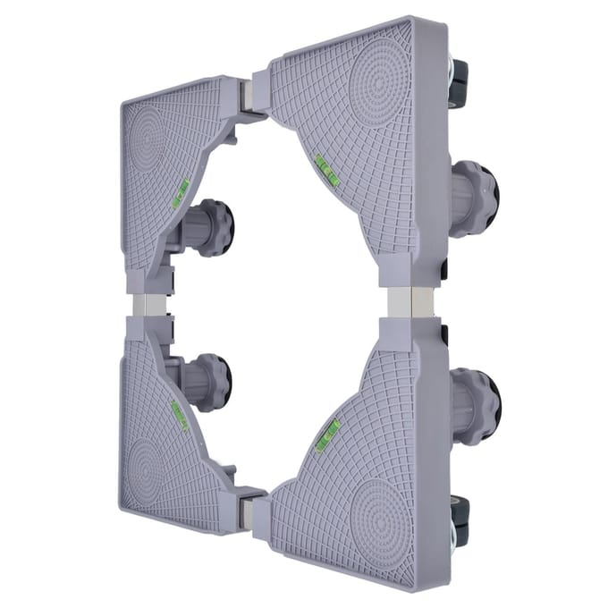 Support de Machine à Laver Multifonctionnel Mobile Réglable Base Mobile à Roulettes avec Roues Blocables gray