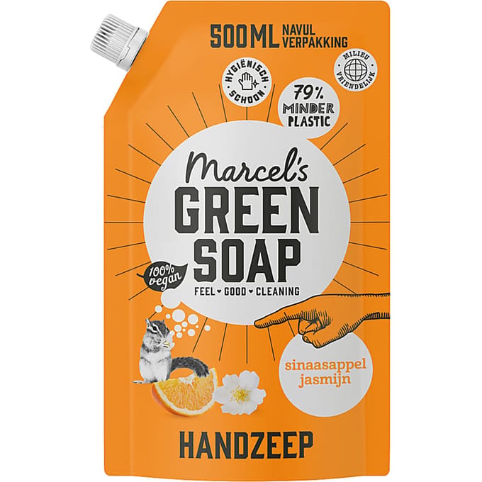 Marcel's Green Soap Handzeep Sinaasappel & Jasmijn Stazak 500ml