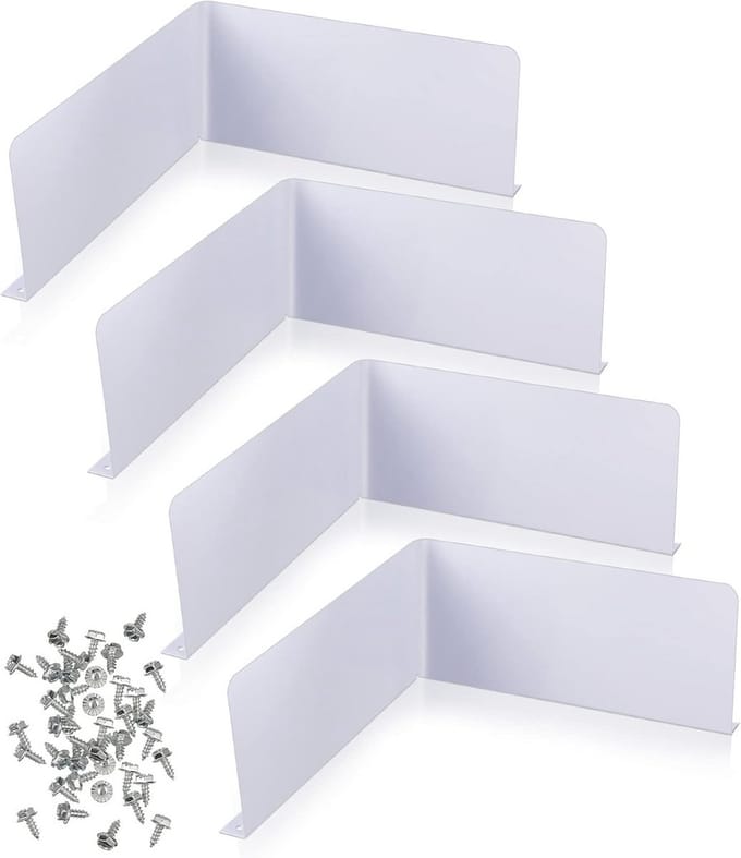 Dakgoot spatschermen set van 4 - Witte aluminium beschermers voor platte daken met schroeven
