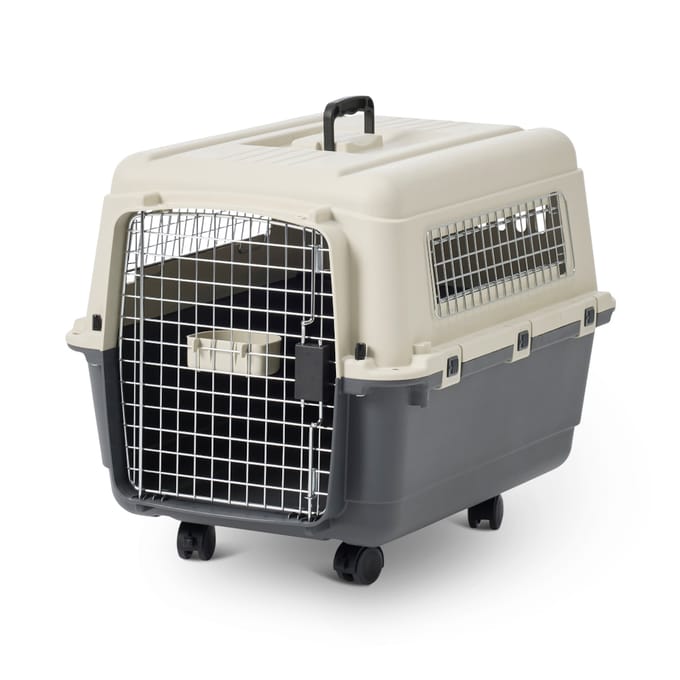 Transportbox Feria met Wieltjes - Maat 4: S, antraciet/beige