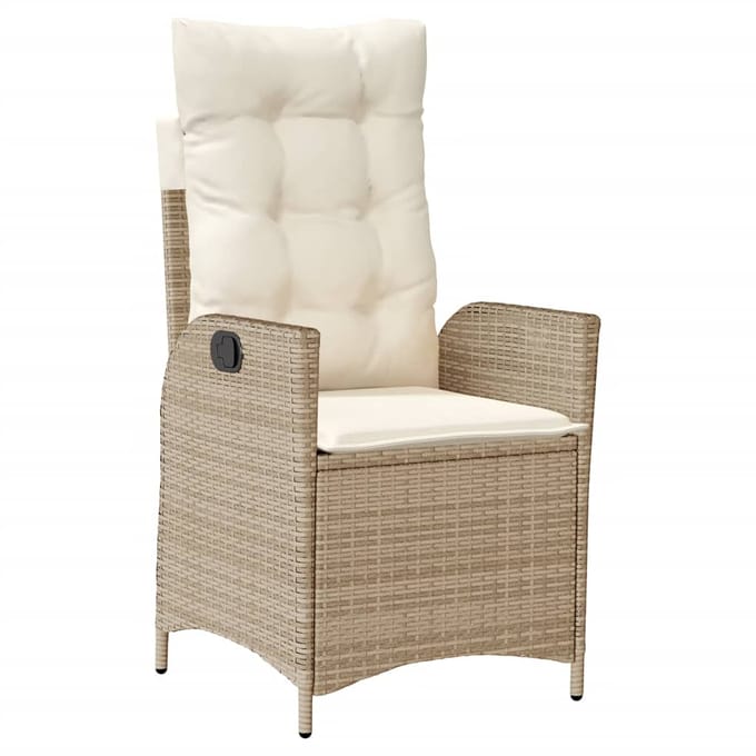 vidaXL - 9-delige - Tuinset - met - kussens - poly - rattan - beige