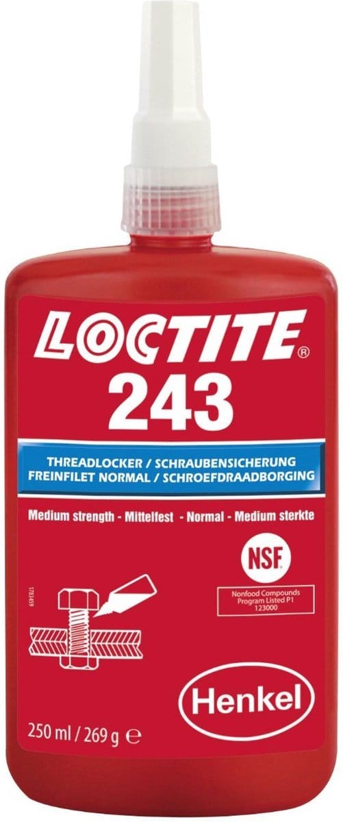 LOCTITE 243 Schroefdraadborgmiddel Blauw 250ml - Medium sterkte