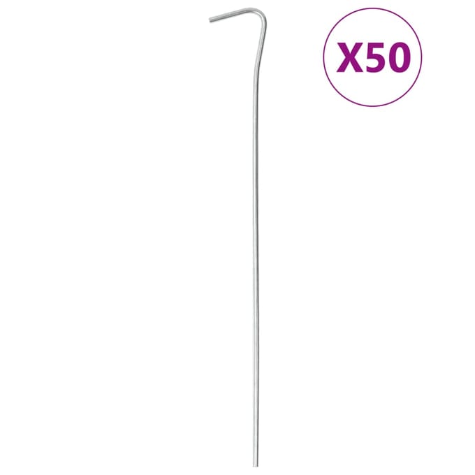 vidaXL - Tentharingen - 50 - st - Ø3 - mm - 23 - cm - gegalvaniseerd - staal
