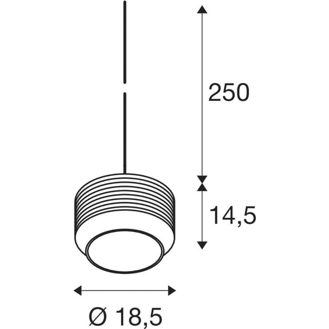 SLV Hanglamp Pantilo Rope 19, bruin/amber/goud, glas, Ø 19 cm