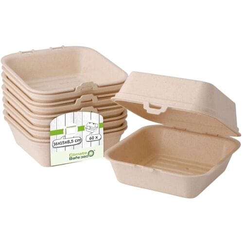 GGM Gastro (60 Stück) Mehrweg-Burgerbox - 160x150x85mm - Cremeweiß