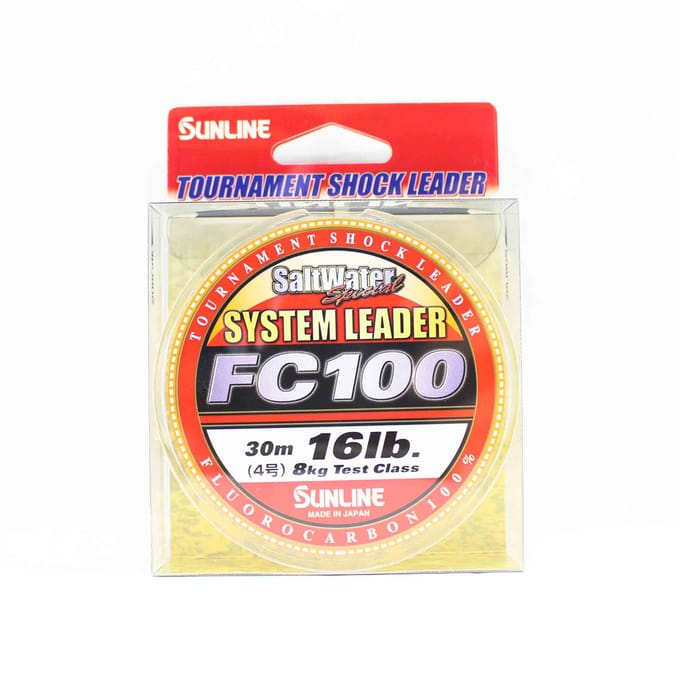 Sunline Fluorocarbon Leader System 100 Shock Leader 30m 16lb (0825) schoon