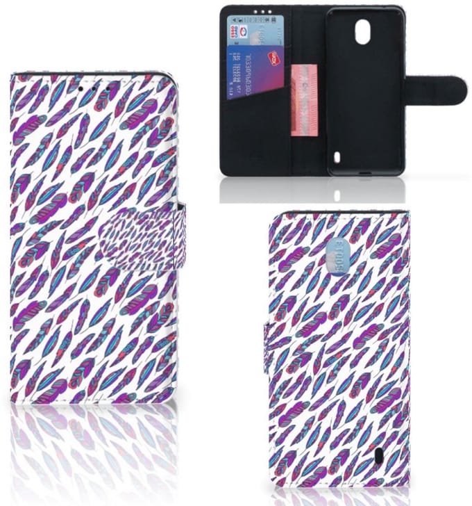 Nokia 1 Plus Telefoon Hoesje Feathers Color