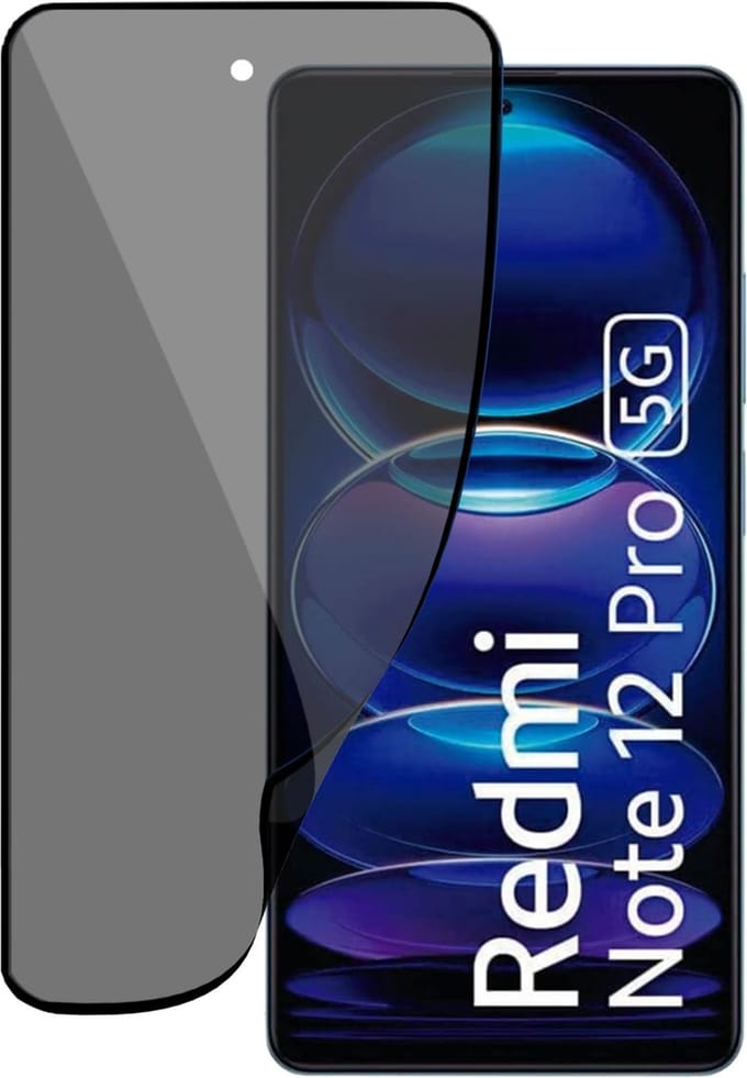 Privé Screenprotector geschikt voor Xiaomi Redmi Note 12 Pro Screenprotector - Privacy Beschermglas - Privacy Proteqt+