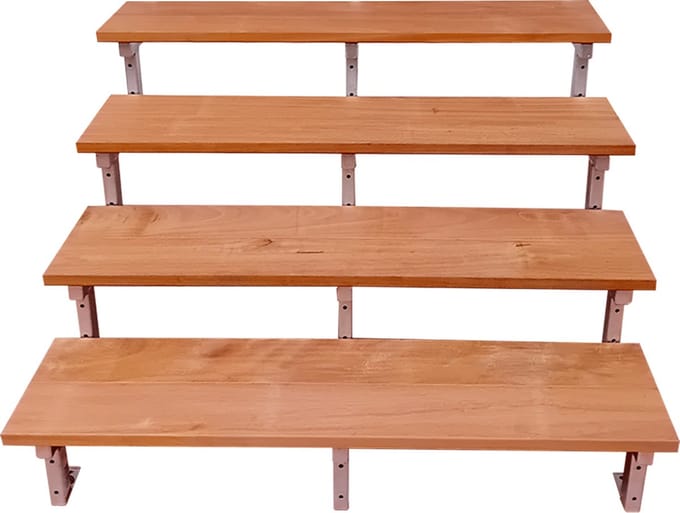 BALI Stalen buitentrap H71cm - 4 treden hardhout - breedte 160cm