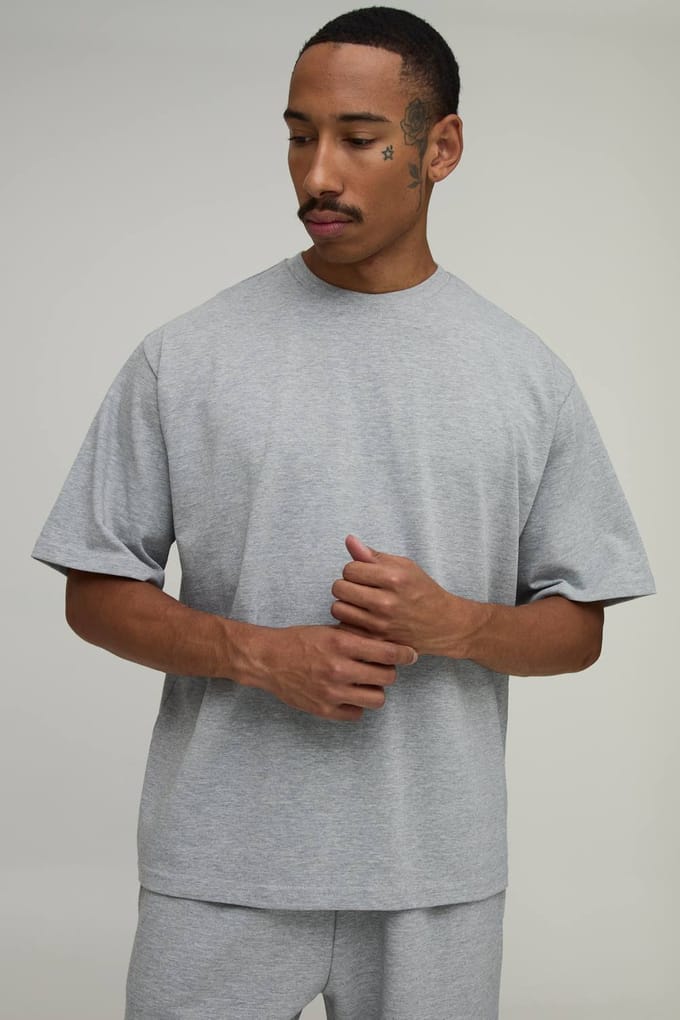Oversized Premium 280gsm T-Shirt | Grey Marl | Size Medium