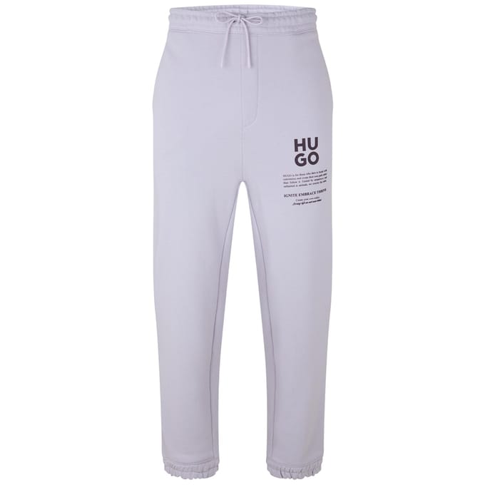 Hugo Mannen Dapurlonga Logo Relaxed Fit Joggers (Licht Paars)