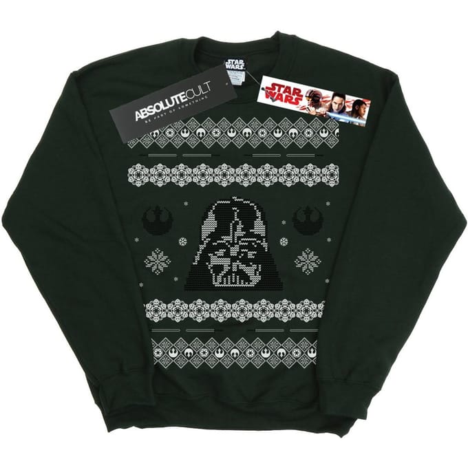 Star Wars Heren Kerstmis Darth Vader Fair Isle Sweatshirt (Bosgroen)