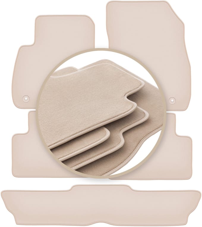 PREMIUM beige vloermatten voor: Opel Zafira C 7 zitplaatsen 2012-2019