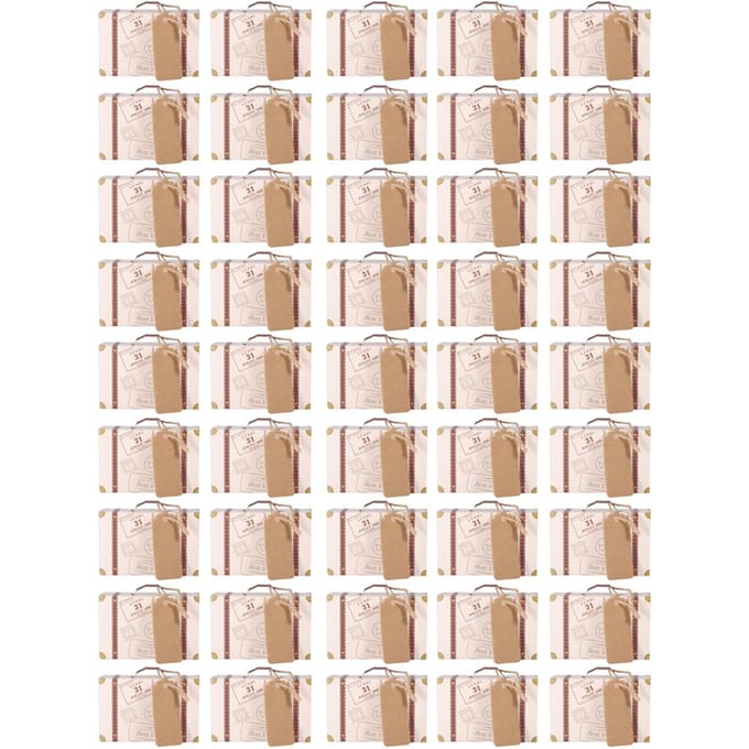 50 stuks/ Set Nieuwe Mini Koffer Elegante Draagbare Kartonnen Snoep Geschenkdoos Bruiloft Feest Verjaardag white