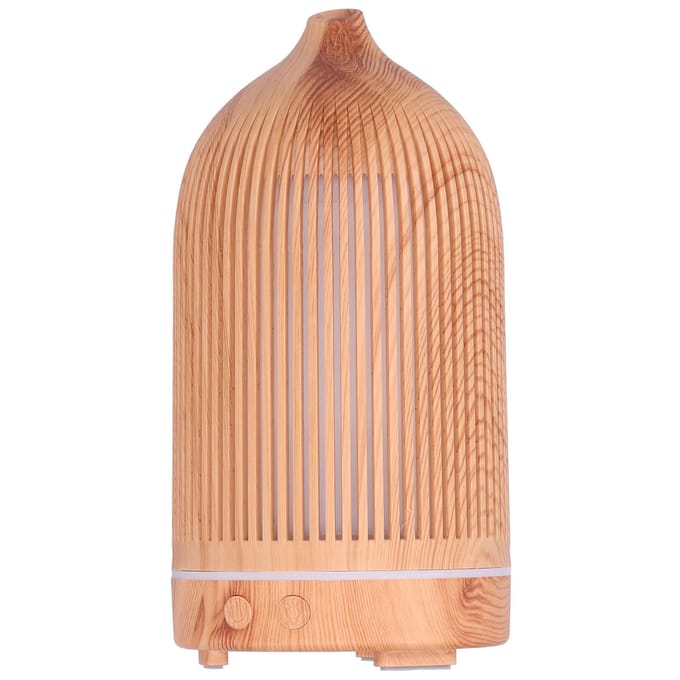200ml Mini Holle Luchtbevochtiger met Nachtlampje USB-voeding Aroma Diffuser 5V Lichte Houtnerf beige