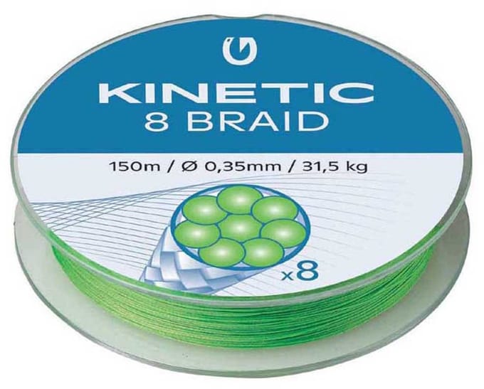 Kinetic 8 300 M Gevlochten Vislijn Zilver 0.120 mm