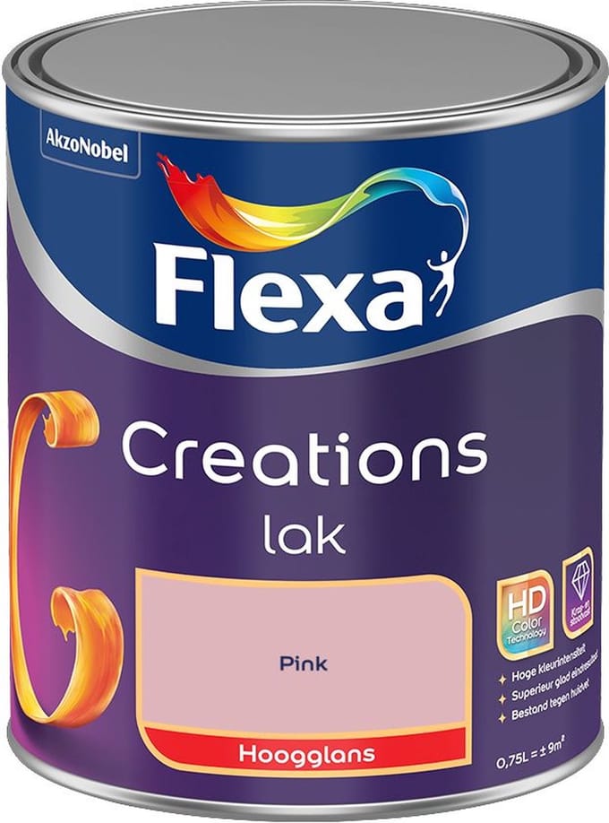 Flexa - Creations Lak Hoogglans - Pink - Mengverf - 750 Ml
