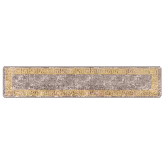 vidaXL - Tapijt - Runner - MARSA - Grijs - en - Goud - 50 - x - 250 - cm - Polyester - en - PVC